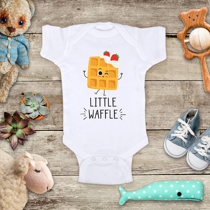 Little Waffle cute Breakfast food Baby Onesie Bodysuit Infant & Toddler Soft Fine Jersey Shirt - Baby Shower Gift