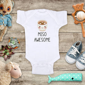 Miso Awesome funny Japanese soup food baby onesie bodysuit Infant Toddler Shirt Hello Handmade design baby shower gift onesie