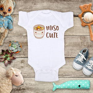 Miso Cute funny Japanese soup food baby onesie bodysuit Infant Toddler Shirt Hello Handmade design baby shower gift onesie