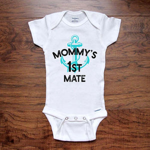 Mommy's 1st Mate anchor nautical ocean beach baby onesie bodysuit Infant Toddler Youth Shirt baby shower gift