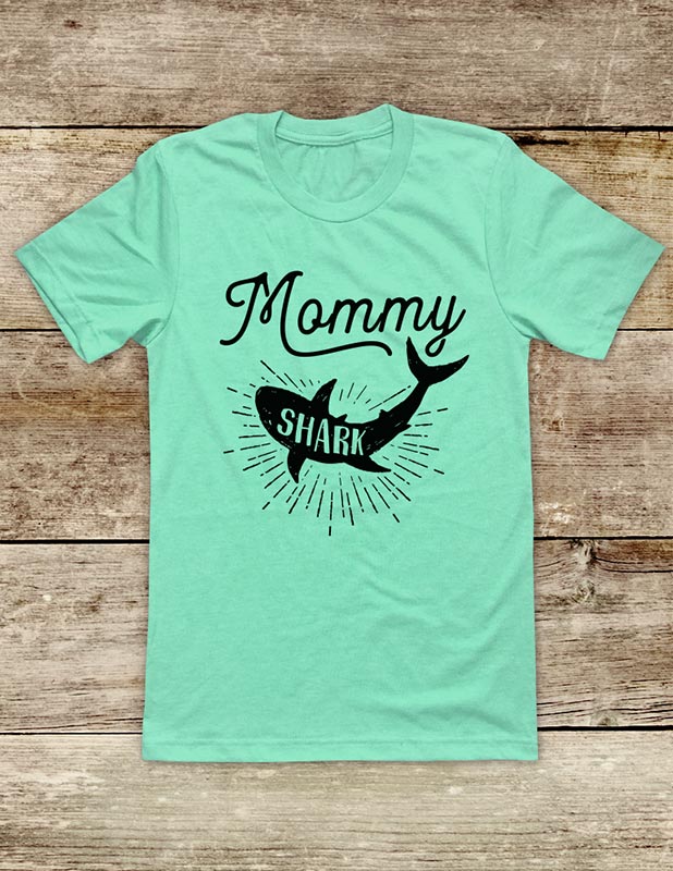 Mommy Shark New Mom Pregnancy Announcement Soft Unisex Men or Women Short Sleeve Jersey Tee Shirt