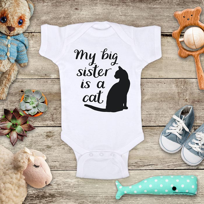 My big sister is a cat pet lover baby onesie shirt - surprise pregnancy announcement Infant & Toddler Youth Soft Fine Jersey Shirt