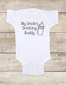 My Uncle's Drinking Buddy - Baby Onesie Bodysuit Infant & Toddler Soft Fine Jersey Shirt - Baby Shower Gift