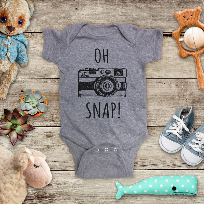 Oh Snap Camera funny Baby Onesie Bodysuit, Toddler & Youth Soft Shirt