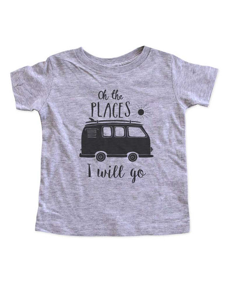 Oh the PLACES I will go - boho camping mountains beach surfing kids baby onesie or shirt - Infant & Toddler Soft Fine Jersey Shirt Hello Handmade