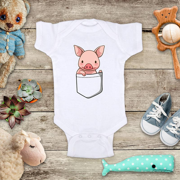 Pig in a Shirt Pocket - Infant & Toddler Super Soft Fine Jersey Shirt or Baby Bodysuit - Baby Shower Gift Onesie