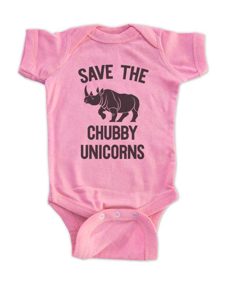 Save the Chubby Unicorns Rhino Rhinoceros funny cute kids baby bodysuit shirt - Infant & Toddler Youth Soft Fine Jersey Shirt