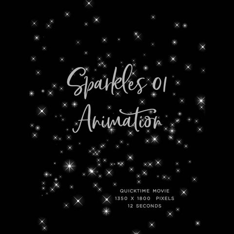 Sparkles 01 Quicktime Movie Animation with alpha Transparency for Tik Tok, youtube, etc. - Instant Download Digital Clip art