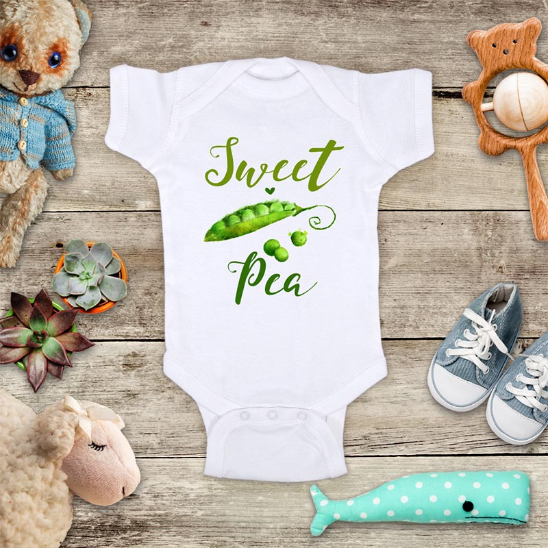 Sweet Pea vegetable Baby Onesie Bodysuit Infant & Toddler Soft Fine Jersey Shirt - Baby Shower Gift