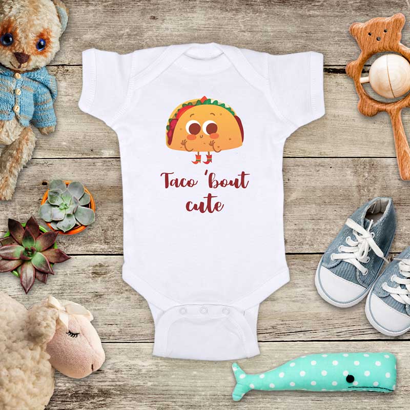 Taco 'bout cute cute Mexican food baby onesie bodysuit Infant Toddler Shirt baby shower gift