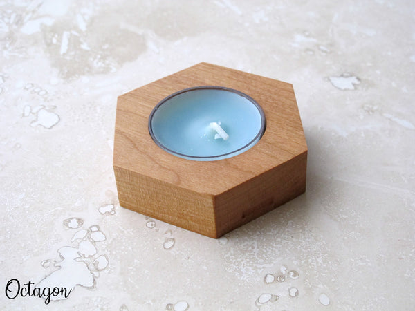 Tea Light Candle Holders Home decor Set of 3 Natural Solid Hardwood candle holder wedding bridal shower birthday gift