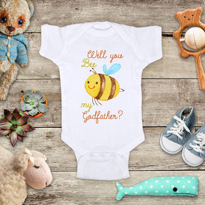 Will you bee my Godfather? cute bee graphic baby onesie shirt - Infant & Toddler Super Soft Fine Jersey Shirt Hello Handmade