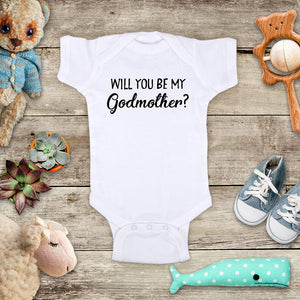Will you be my Godmother? baby onesie shirt - Infant & Toddler Super Soft Fine Jersey Shirt Hello Handmade