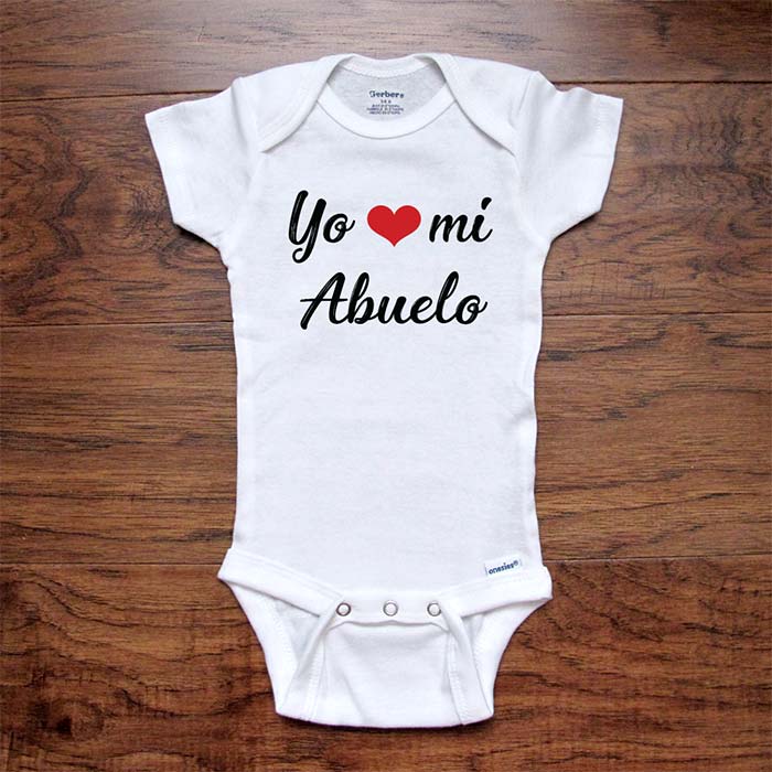 Yo heart love mi Abuelo - Spanish baby onesie I love my grandpa - Infant & Toddler Youth Soft Shirt - baby birth pregnancy announcement