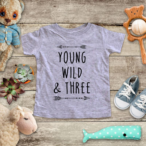 Young Wild & Three - Boho Birthday Toddler Super Soft Fine Jersey Shirt