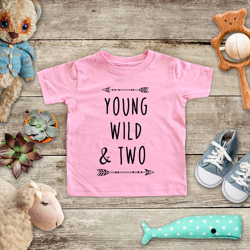 Young Wild & Two - Boho Birthday Toddler Super Soft Fine Jersey Shirt